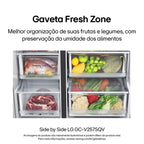 Refrigerador LG 647L Side By Side InstaView Inverter Black Inox 220V