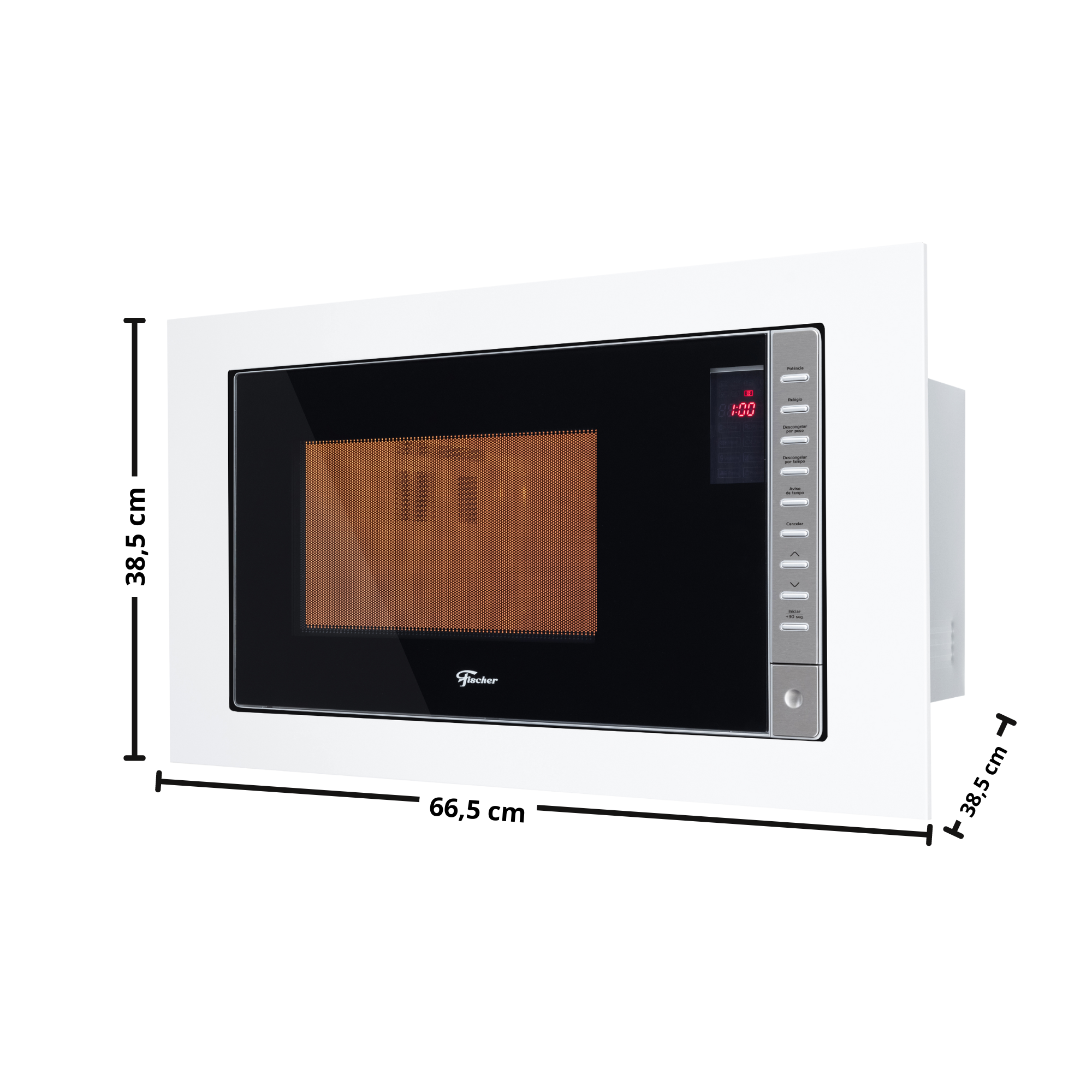 Kit Fischer de Embutir Forno Elétrico 50 Litros Infinity+Micro-ondas 25 Litros Fit Line Branco 220V