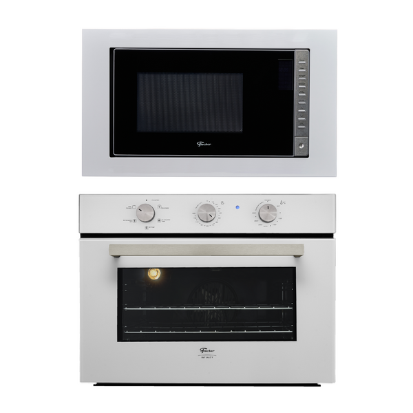 Kit Fischer de Embutir Forno Elétrico 50 Litros Infinity+Micro-ondas 25 Litros Fit Line Branco 220V