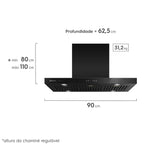 Coifa de Ilha Pro Series Electrolux 90CIV 90cm Filtro Baffle Preto 220V