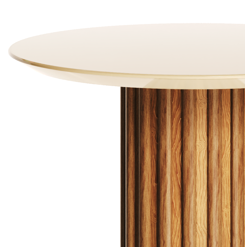 Mesa Lateral Living Redonda Imcal 56x64 Off White
