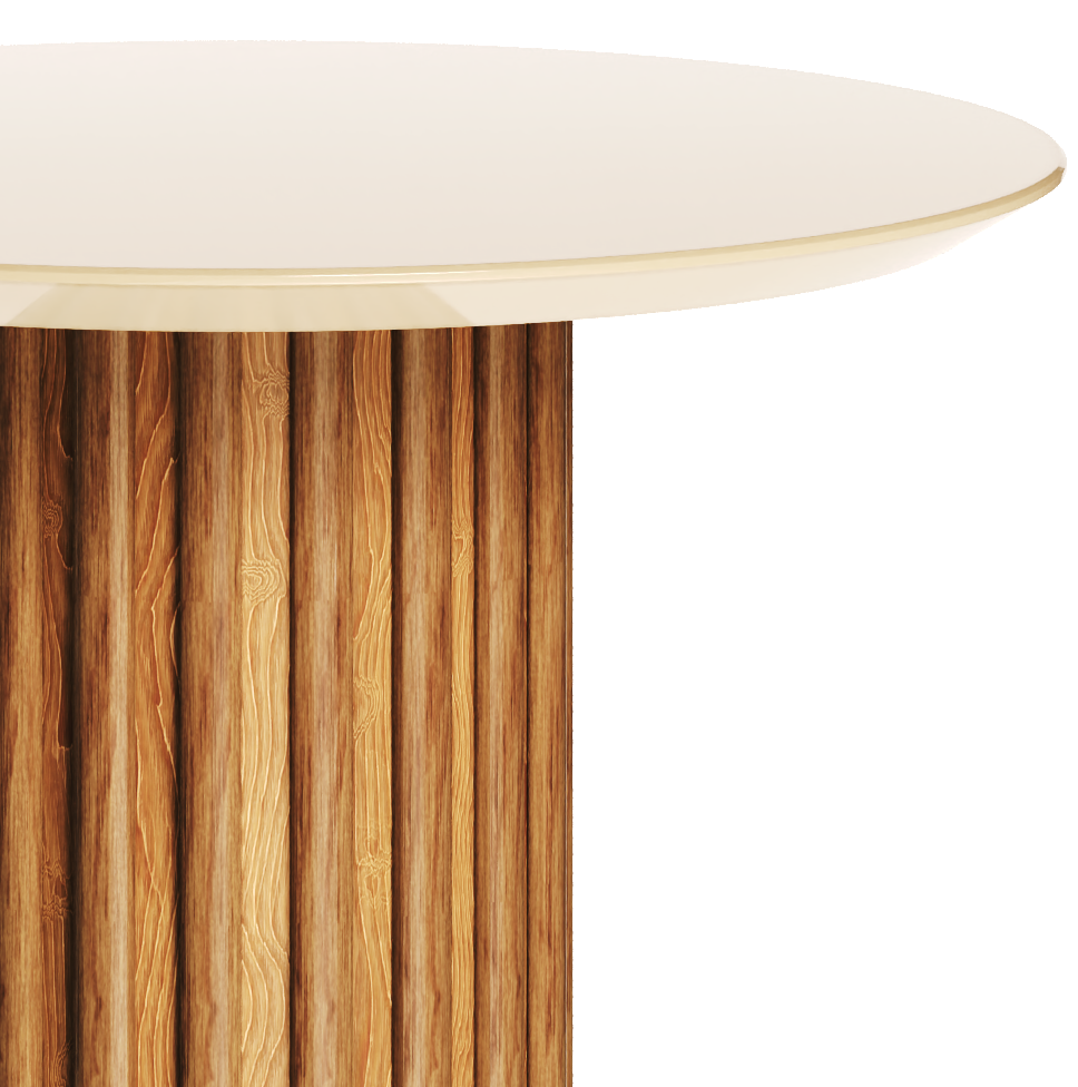 Mesa Lateral Living Redonda Imcal 56x64 Off White