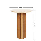 Mesa Lateral Living Redonda Imcal 56x64 Off White