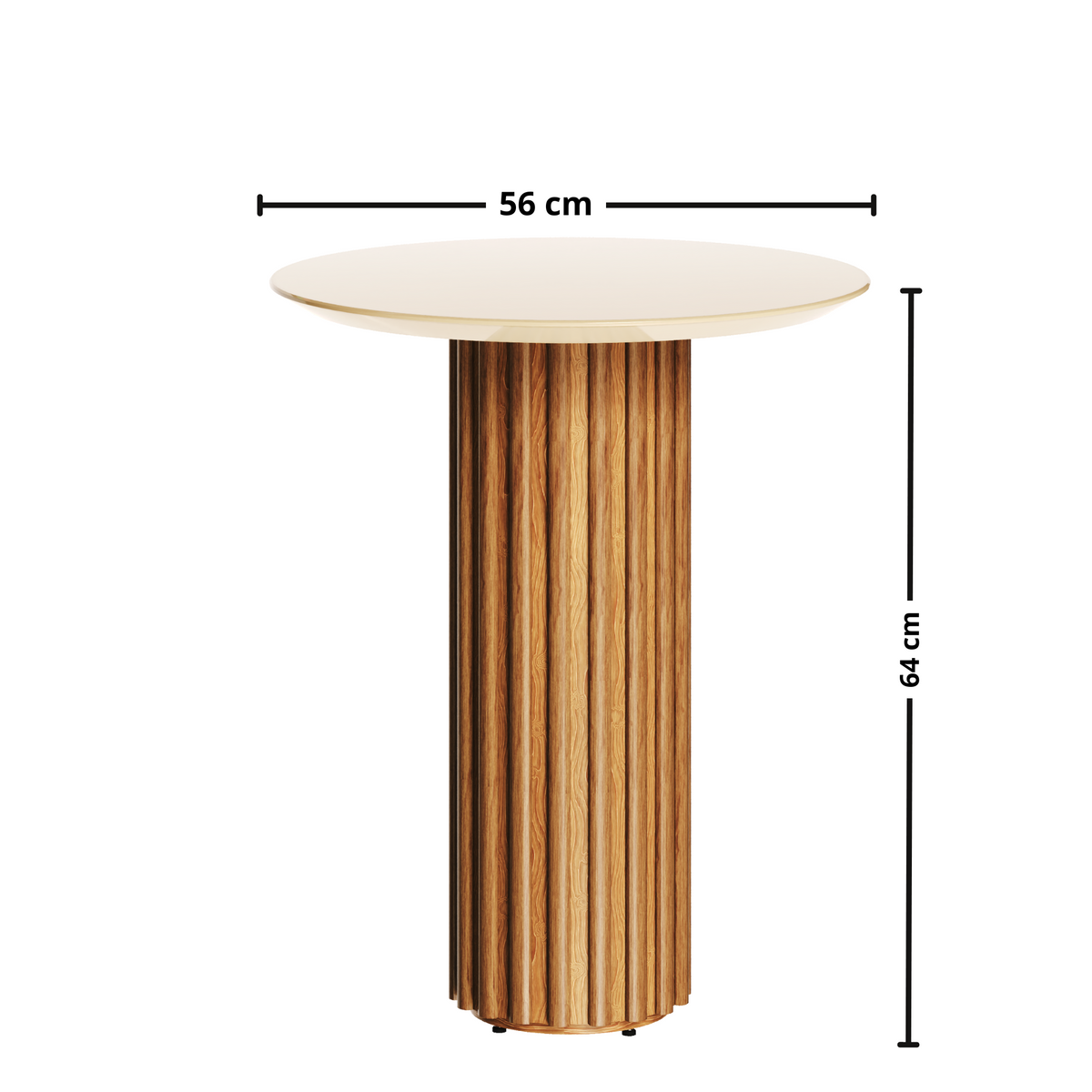 Mesa Lateral Living Redonda Imcal 56x64 Off White