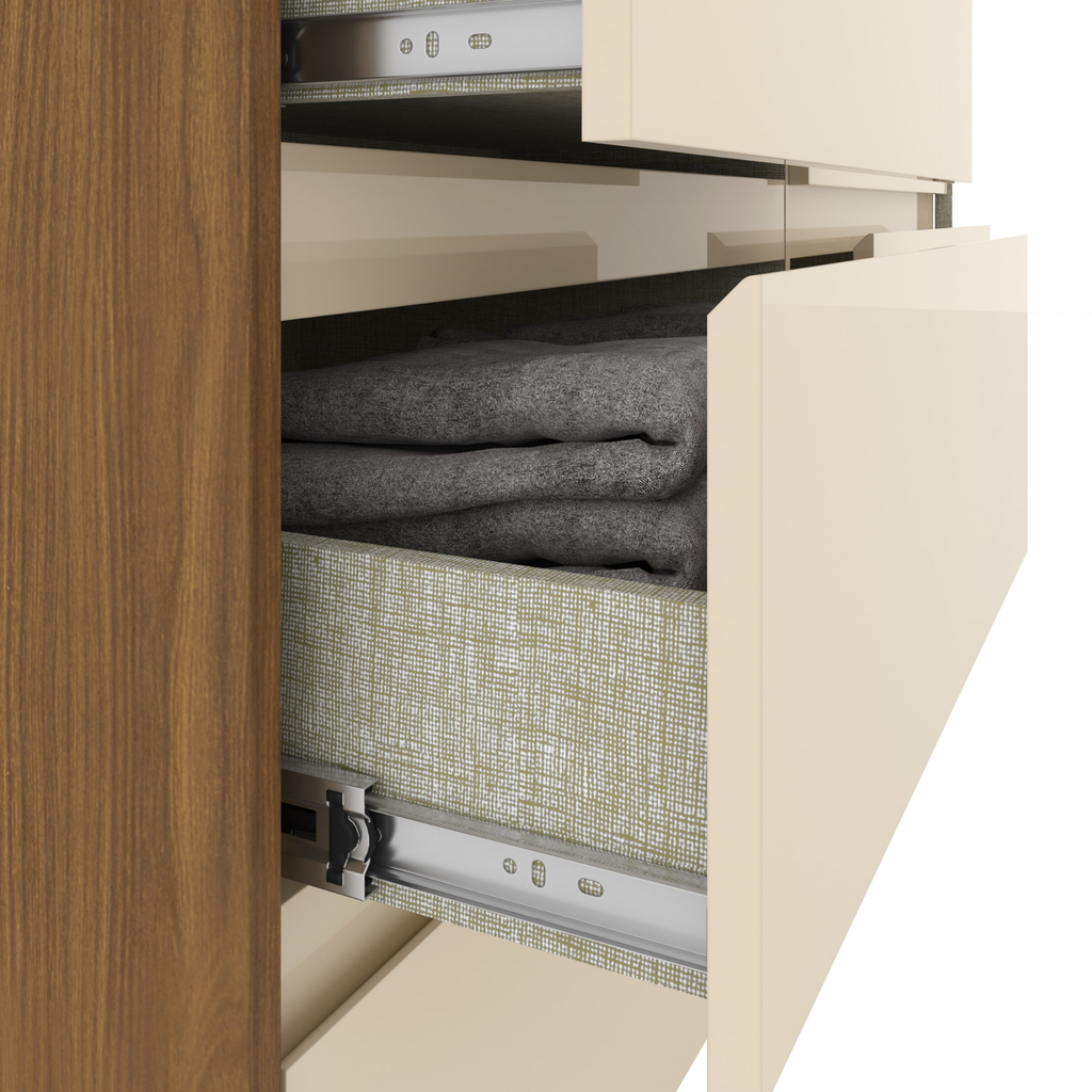 Cômoda Ravenna Henn 129cm 6 Gavetas Cinamomo e Off White