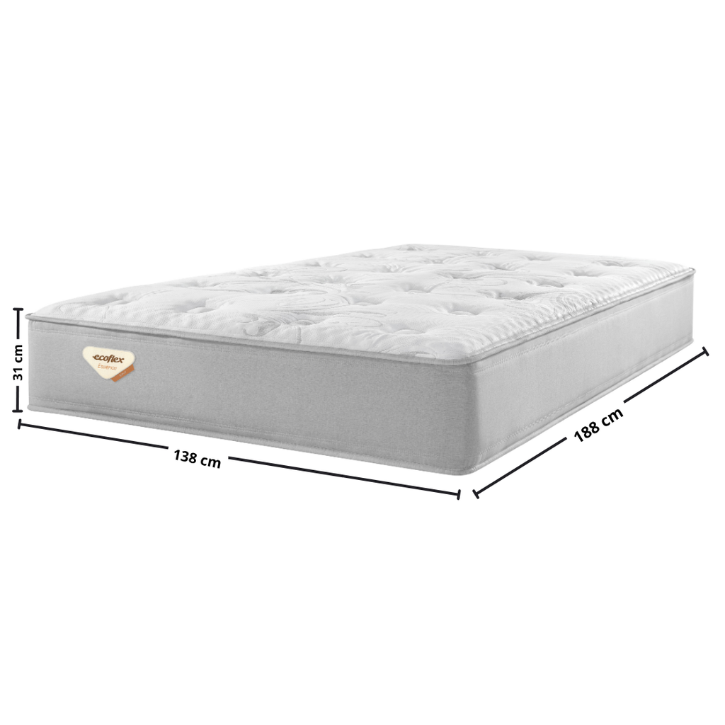 Colchão Blend Casal Ecoflex 138x188x31cm Molas Ensacadas PZ3 Prata