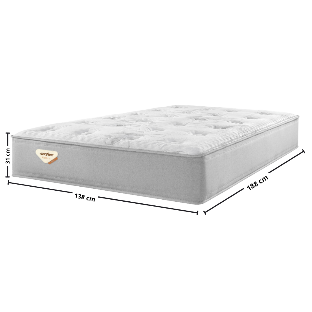 Colchão Blend Casal Ecoflex 138x188x31cm Molas Ensacadas PZ3 Prata