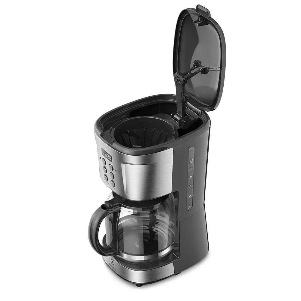 Cafeteira Electrolux Experience Digital com Timer ECM30 38 Xícaras Preto/Inox 220V