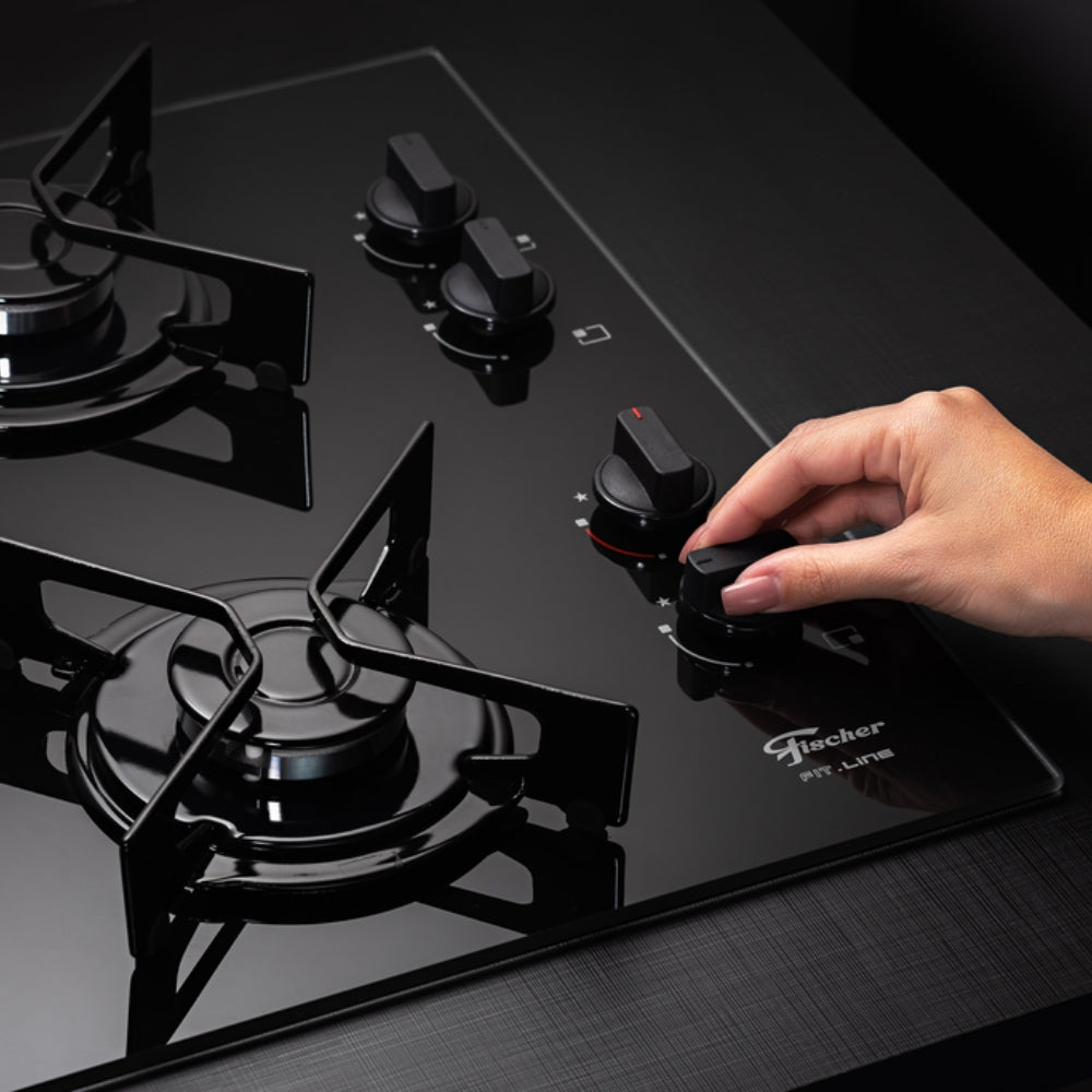 Cooktop à Gás Fischer 4 Bocas Fit Line 26342-57175 Preto Bivolt