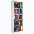 Estante Livreiro Encanto Patrimar 174,5x63cm 4 Prateleiras Off White e Cinamomo