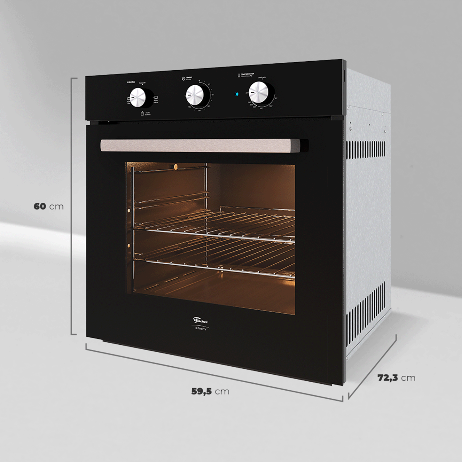 Forno de Embutir  Elétrico Fischer 78L Infinity com Grill Preto 220V