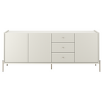 Balcão Buffet Jasper Província 184cm 3 Portas 3 Gavetas Champanhe e Off White