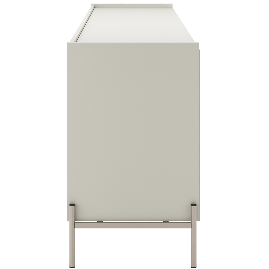 Balcão Buffet Jasper Província 184cm 3 Portas 3 Gavetas Champanhe e Off White