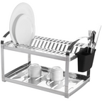 Escorredor de Louça Brinox Suprema com Porta Talheres 16 Pratos Inox