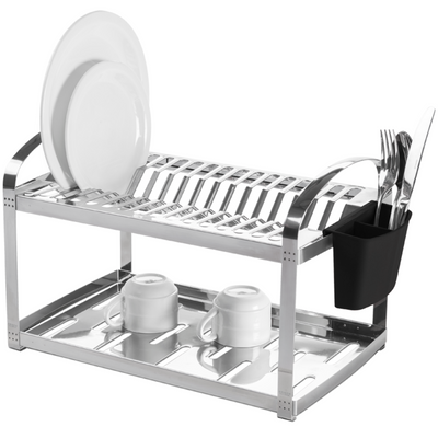 Escorredor de Louça Brinox Suprema com Porta Talheres 16 Pratos Inox