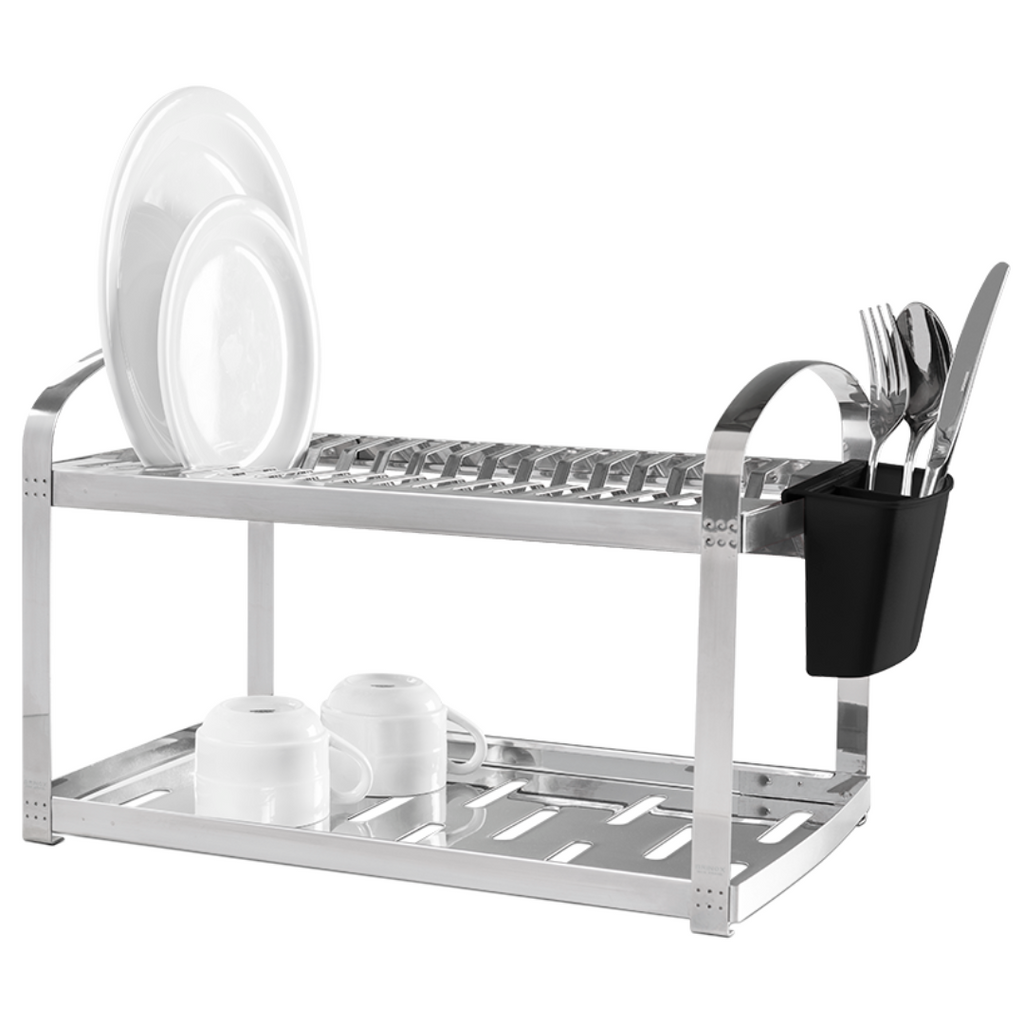 Escorredor de Louça Brinox Suprema com Porta Talheres 16 Pratos Inox
