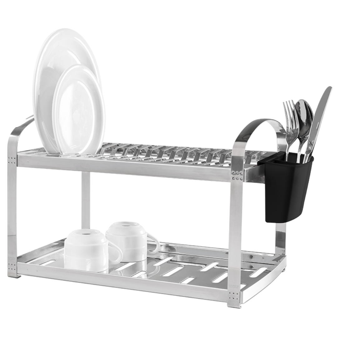 Escorredor de Louça Brinox Suprema com Porta Talheres 16 Pratos Inox