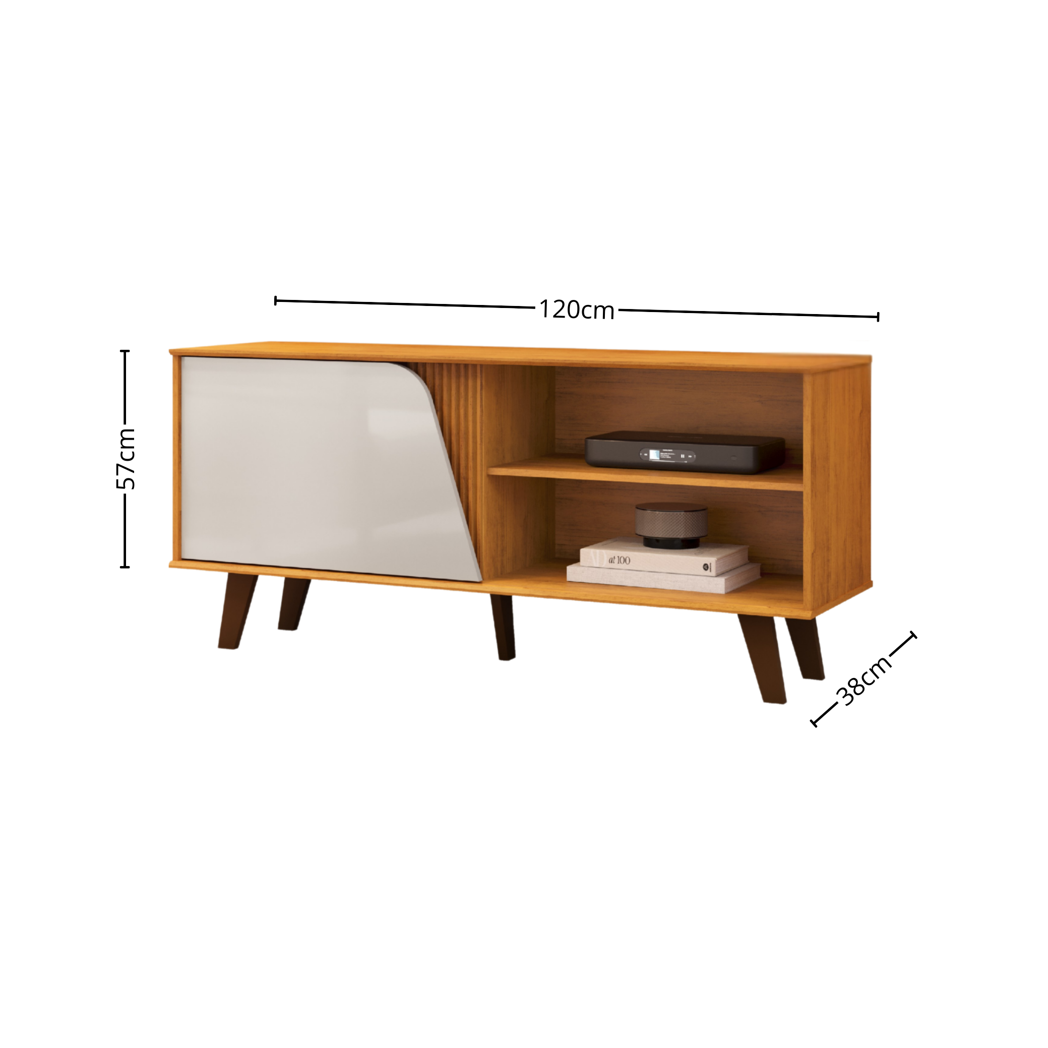 Rack Íris DJ Móveis 120cm Cedro e Bali