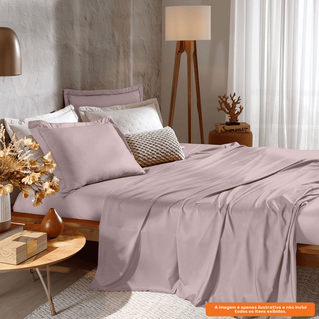 Fronha Hedrons Percal 200 Fios 55x70cm Lisa Rosa Violeta