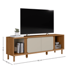 Rack Belém Linea 182cm 2 Portas Canela e Off White