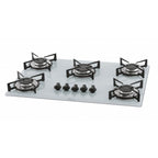 Cooktop à Gás Fischer 5 Bocas 1642-6986 Vidro Branco Bivolt