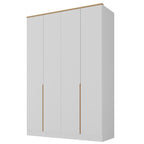 Roupeiro Logan 100% MDF Mambel 160cm 4 Portas Branco e Olmo