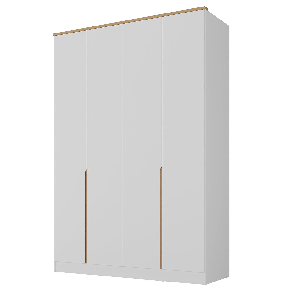 Roupeiro Logan 100% MDF Mambel 160cm 4 Portas Branco e Olmo