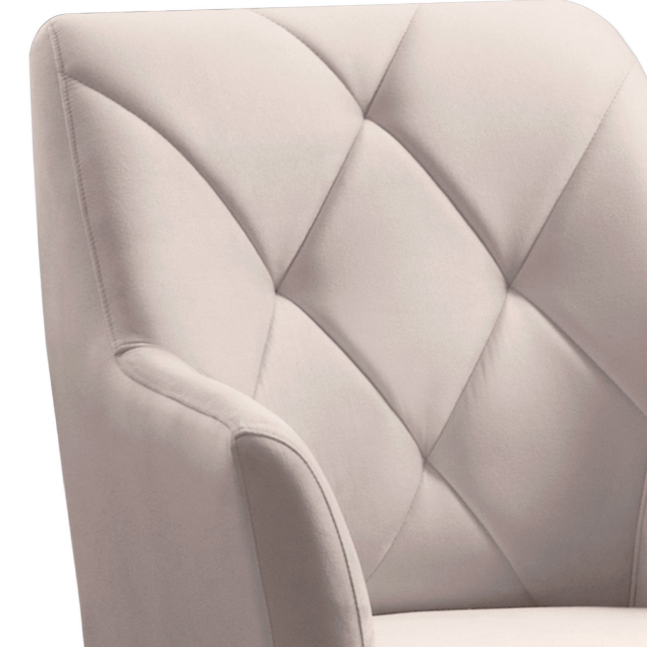 Poltrona Grecia 70cm Konfort Pés Trapézio Castanho Linho Cinza Claro