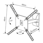 Suporte de Parede Articulado Brasforma SBRP-130 para TVs de 10 a 55" LCD, LED, Plasma e 3D Preto