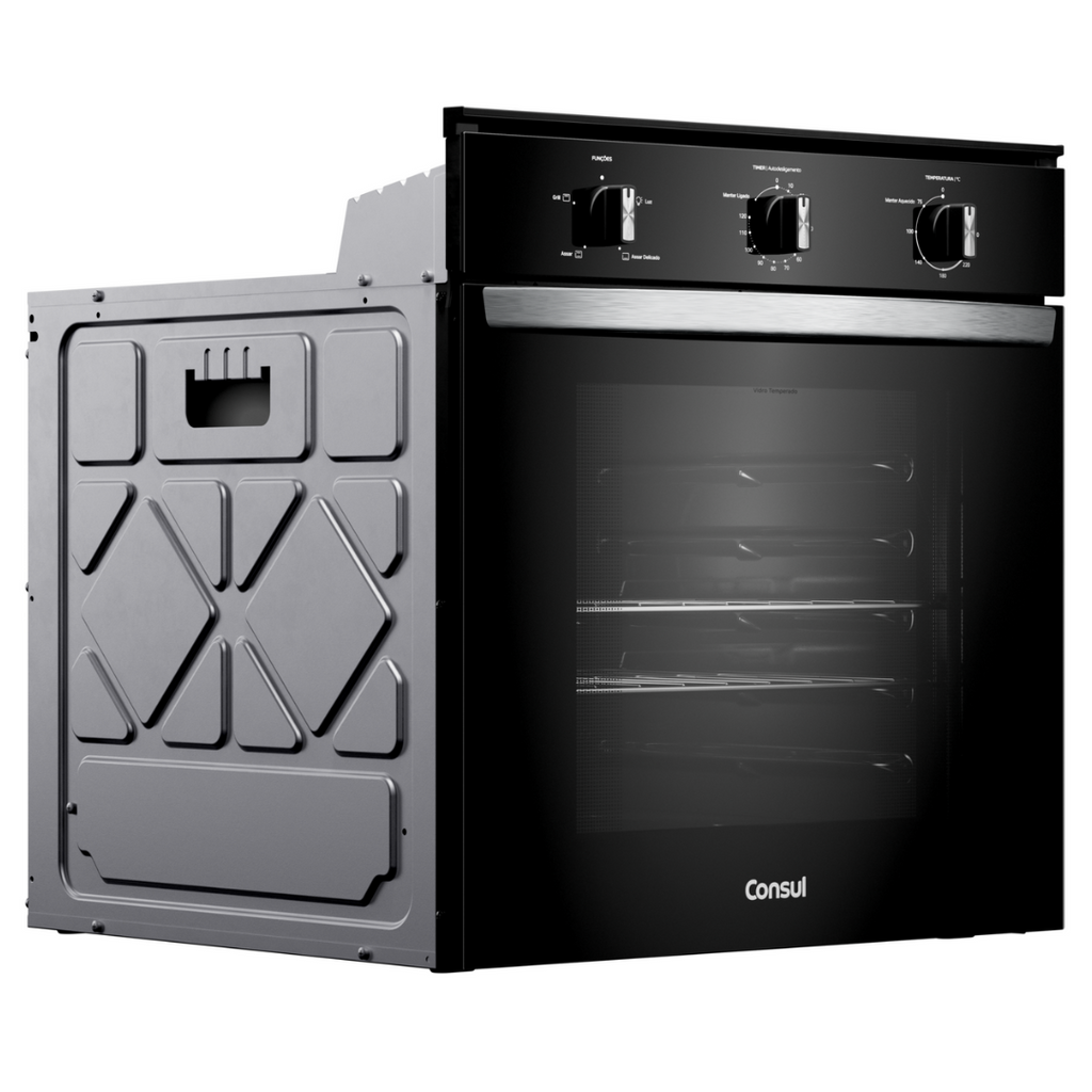 Forno de Embutir Elétrico Consul 84L COB84BE com Timer e Grill Preto 220V