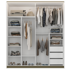 Roupeiro Creta Mambel 200cm 2 Portas de Correr com Espelho 100% MDF Branco