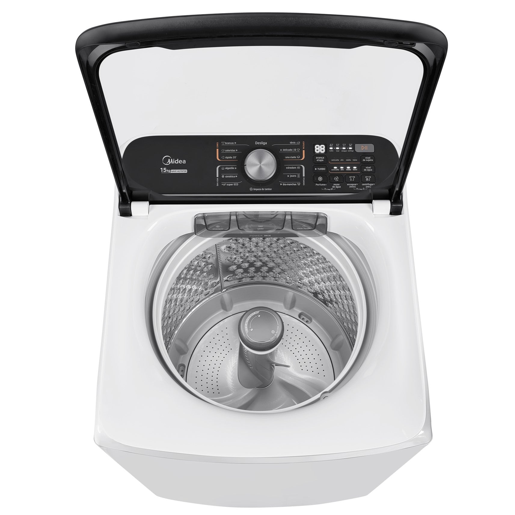 Lavadora de Roupas Midea 15KG Wave Agitador Branco 220V