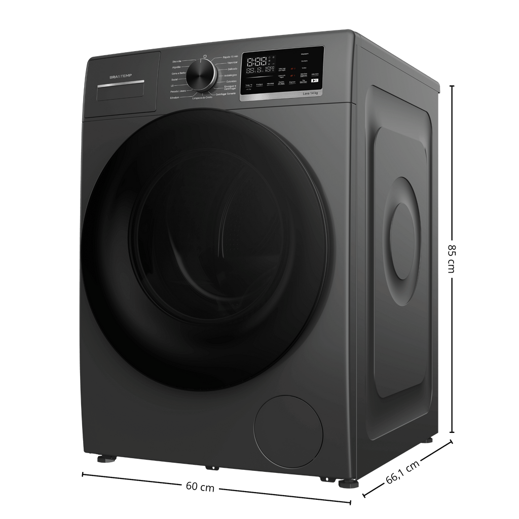 Conjunto Brastemp Lavadora de Roupas 14kg Inverter BNF14AS + Secadora de Parede 10kg BSI10BB 220V