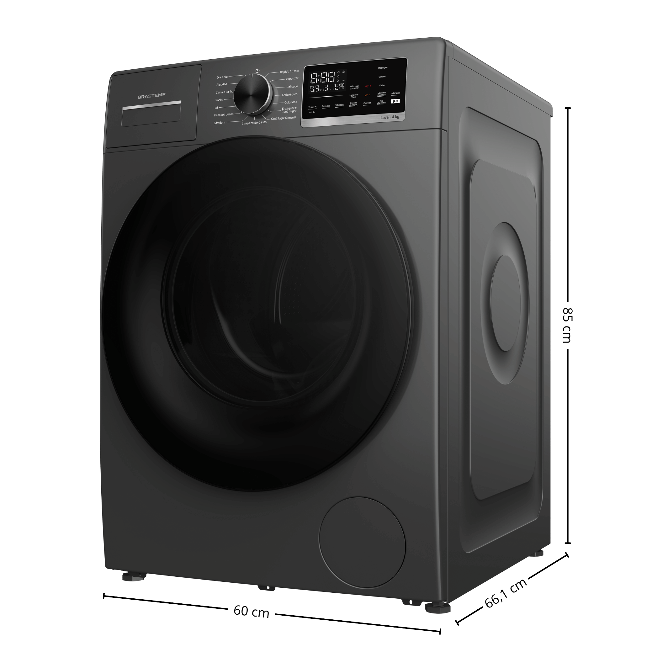 Conjunto Brastemp Lavadora de Roupas 14kg Inverter BNF14AS + Secadora de Parede 10kg BSI10BB 220V