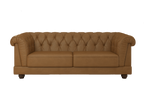 Sofá Living Ponteio 220cm Molufan 2 assentos Corino Caramelo