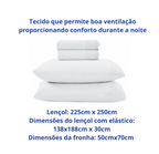 Jogo de  Roupa de Cama Casal  4 Peças  Hedrons Toque de Algodão Rendas Branco