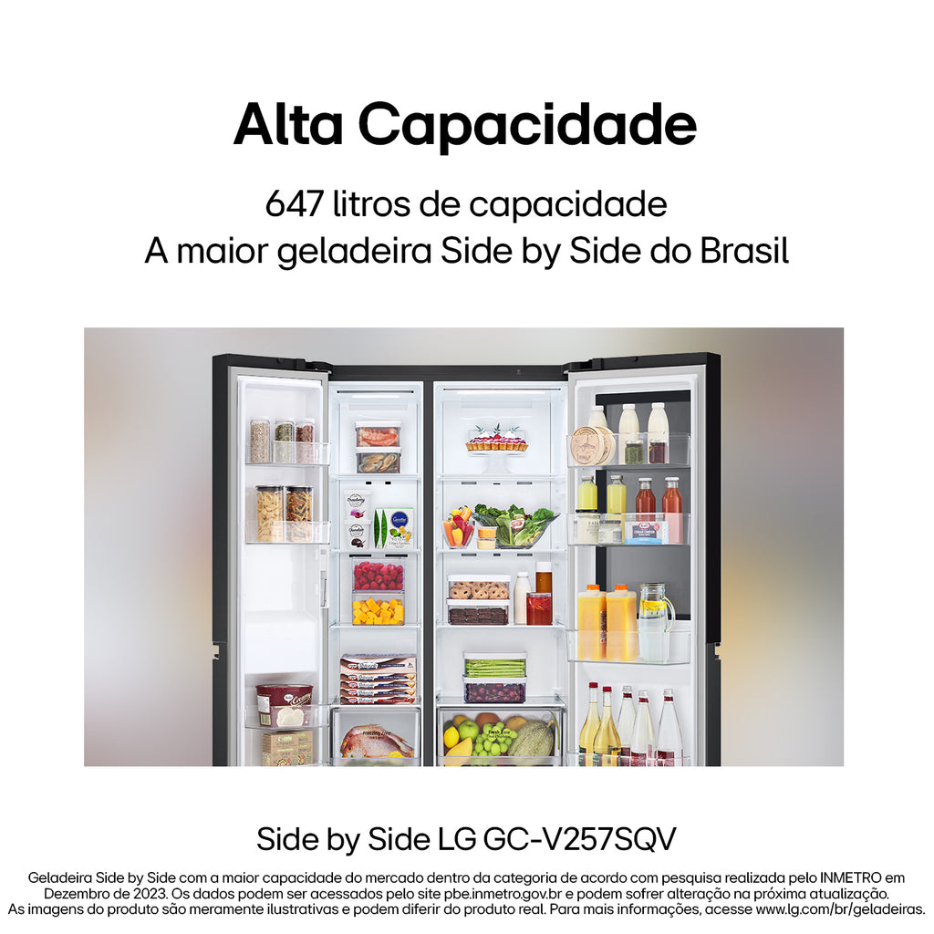 Refrigerador LG 647L Side By Side InstaView Inverter Black Inox 220V
