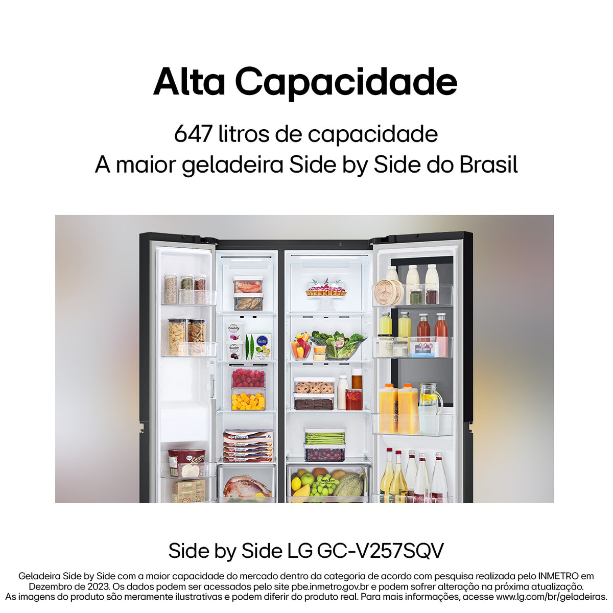 Refrigerador LG 647L Side By Side InstaView Inverter Black Inox 220V