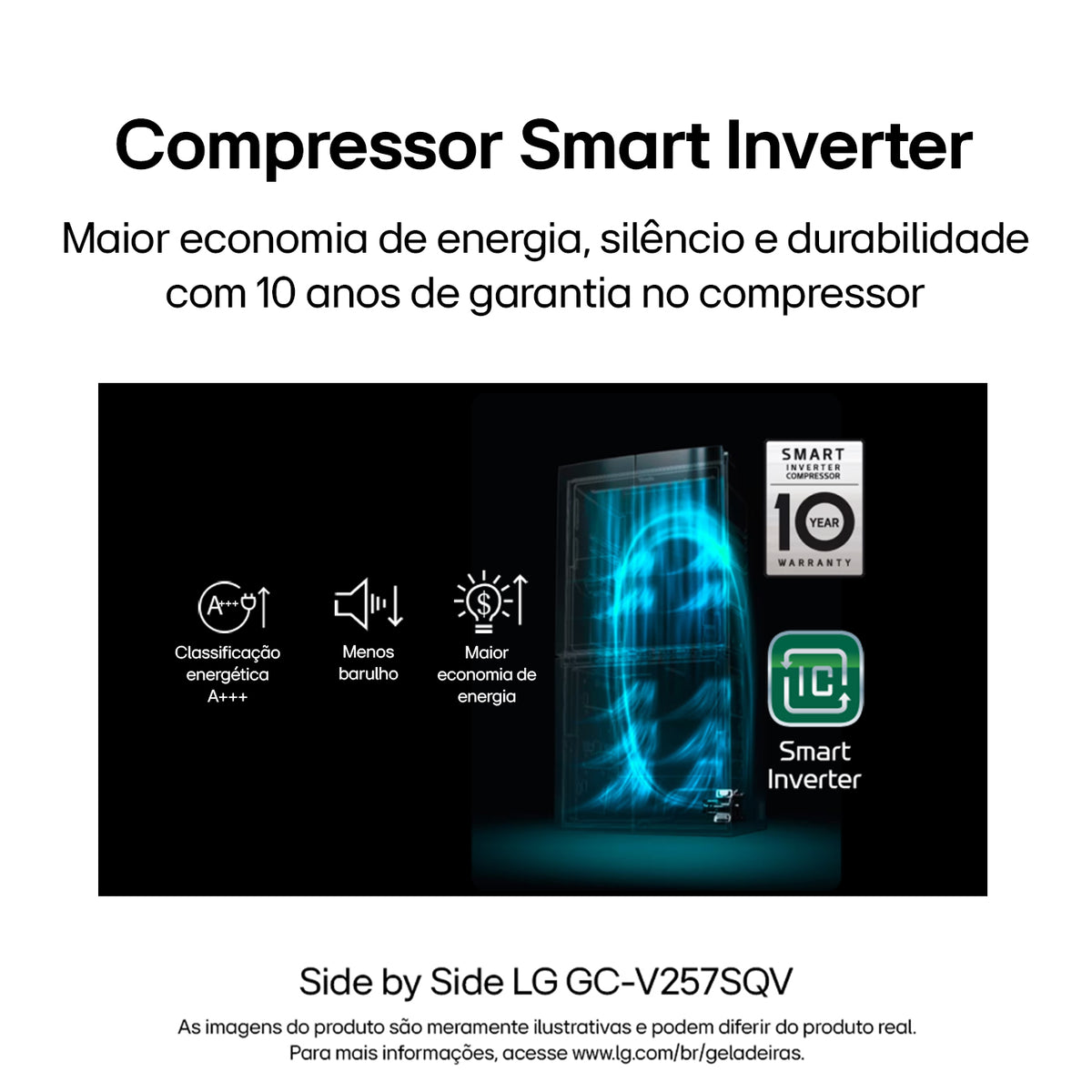 Refrigerador LG 647L Side By Side InstaView Inverter Black Inox 220V