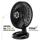 Ventilador de Mesa/Parede Britânia Maxx Force BVT500 176W Preto 220V