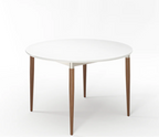 Mesa Abbey Redonda cor Natural Off White Fosco e Champanhe