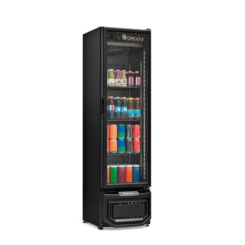 Refrigerador Expositor Vertical de Bebidas 228L Porta de Vidro Duplo GRV-23 LB PR Preto 220V