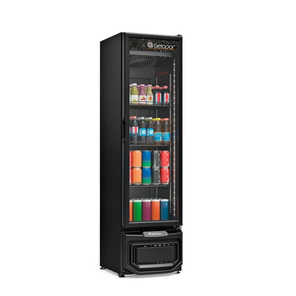 Refrigerador Expositor Vertical de Bebidas 228L Porta de Vidro Duplo GRV-23 LB PR Preto 220V