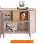 Balcão Buffet Cleo DJ Móveis 196cm 4 Portas Off White