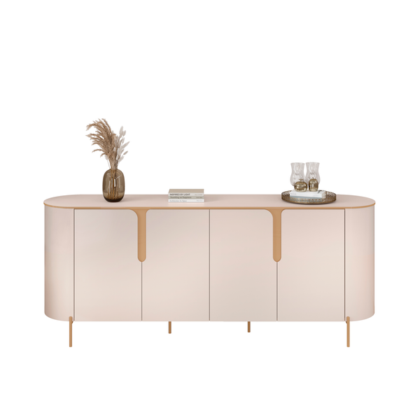Balcão Buffet Cleo DJ Móveis 196cm 4 Portas Off White
