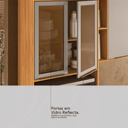 Paneleiro Torre Quente Plena Demóbile 100% MDF 70cm 4 Portas Cinamomo e Nude