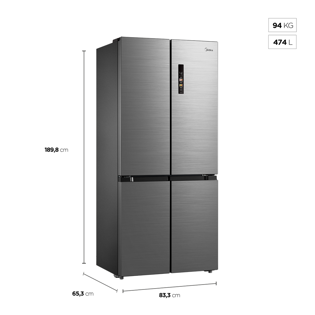 Refrigerador Midea 474L MultiDoor Smart Inverter Inox Bivolt