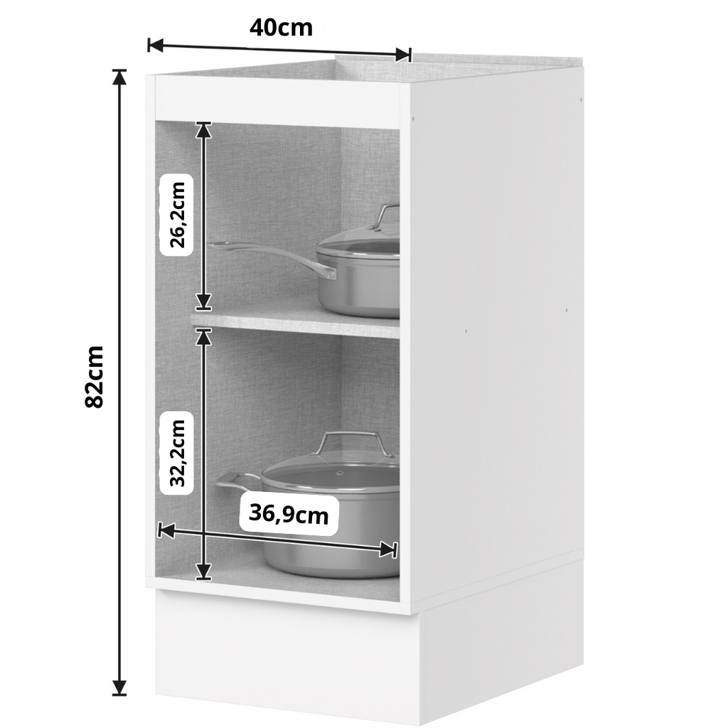 Balcão de Cozinha Americana Henn 100% MDF 1 Porta 40cm Branco HP