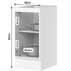 Balcão de Cozinha Americana Henn 100% MDF 1 Porta 40cm Branco HP