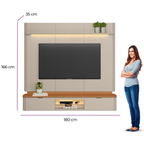 Home Painel Suspenso Ferrara Linea 180cm com Led Canela e Off White